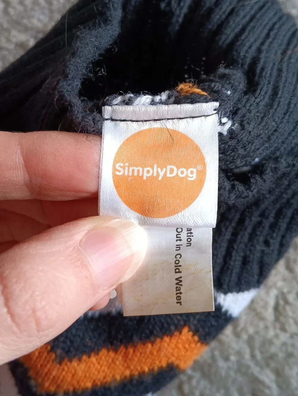🖤🧡 SimplyDog Halloween Pumpkin Dog Pets Sweater Chevron Medium Black Orange